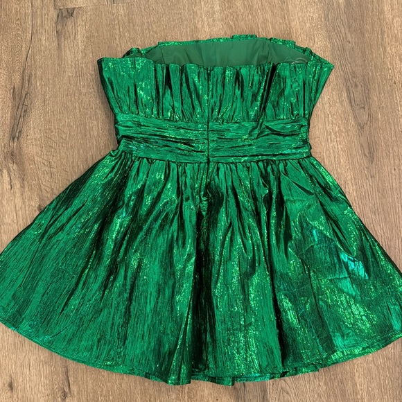 NWT The Collective Green Strapless Metallic Dress - Picture 5 of 5